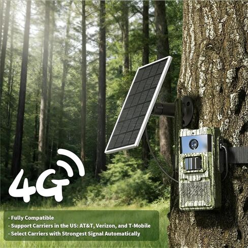 كاميرا خلوية تعمل بالطاقة الشمسية: كاميرا ألعاب لاسلكية 4G LTE 2K بث مباشر عبر تطبيق الهاتف الخلوي مع حركة رؤية ليلية مفعلة لعشاق صيد الحيوانات البرية في الهواء الطلق in Kuwait