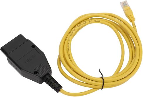 ZJchao OBD2 Cable, ENET Enet Coding Interface Cable Yellow OBD2 Diagnostic with CD Replacement for F Series 3 Series 5 7 GT X3 in Kuwait