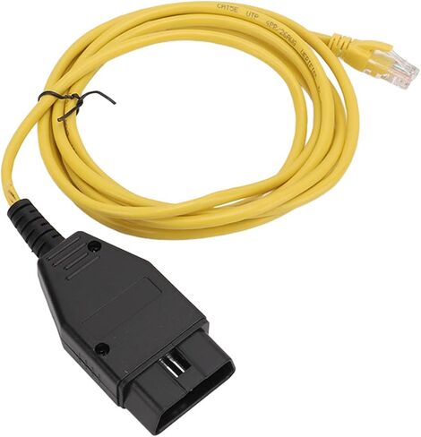 ZJchao OBD2 Cable, ENET Enet Coding Interface Cable Yellow OBD2 Diagnostic with CD Replacement for F Series 3 Series 5 7 GT X3 in Kuwait