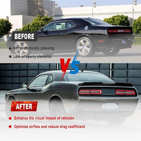 2008-2017 Challenger Coupe SRT/SXT/GT Demon Style Trunk Spoiler Wing Wing No Camera Hole متوافق مع جميع طرازات الألياف الكربونية 2008-2017 in Kuwait