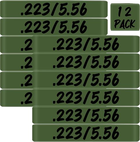 12 حزمة من أشرطة تحديد المجلات .223/5.56 .223Cal 5.56 مللي متر أربطة تسمية عيار الذخيرة ملحقات الحافظة in Saudi Arabia