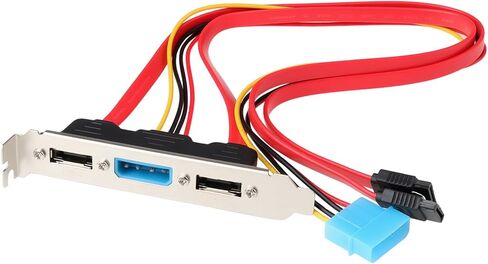 PCI Bracket SATA إلى eSATA و4Pin IDE M- كابل كامل الارتفاع بمنفذين اتصال القرص المضغوط لمحرك الأقراص الصلبة الخارجي in Kuwait