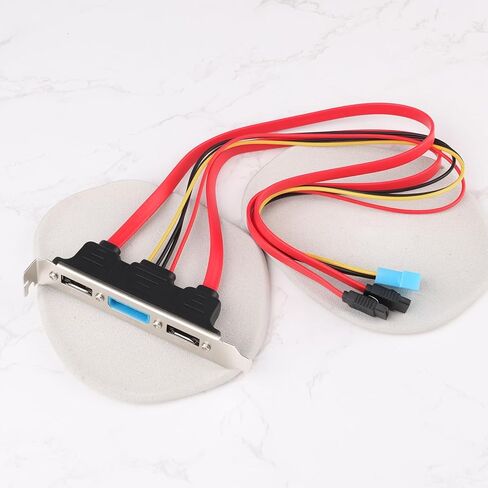 PCI Bracket SATA إلى eSATA و4Pin IDE M- كابل كامل الارتفاع بمنفذين اتصال القرص المضغوط لمحرك الأقراص الصلبة الخارجي in Kuwait