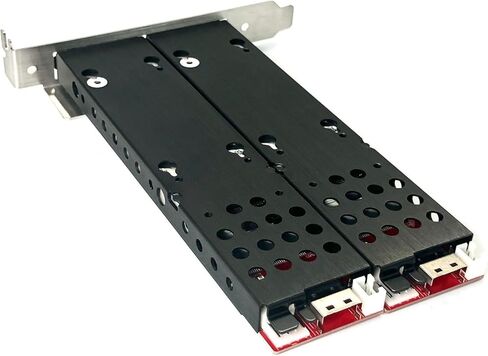 كابلات Micro SATA بفتحة PCIe رفيعة للغاية مزدوجة M2 NVMe Gen 4 مدمجة Oculink IO دعامة كاملة - محول عالي السرعة لترقيات تخزين فعالة وأداء محسن in Kuwait