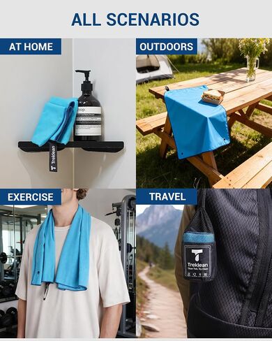 Quick Dry Towel for Body,35" x 18" Travel Towel Fast Drying Lightweight Camping Towel for Swimming,Gym,Yoga and Other Sports(Hawaiian Blue,1 Pack) in Saudi Arabia