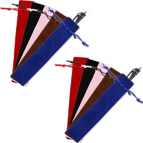 50 Pieces Pen Pouch Velvet Drawstring Pen Bag Velvet Case Pencil Bag for Pen and Pencil (Black) in Kuwait
