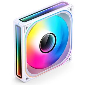 Jonsbo ZB-360WR (Reverse) PC Case Fan, Reverse Blade Silent Computer Fan with Axis & 4-Sides Infinity Mirror, All-in-One, Single Frame Unit with 3x120mm ARGB Fans, PWM 2400RPM, 28MM Thick,White in Kuwait