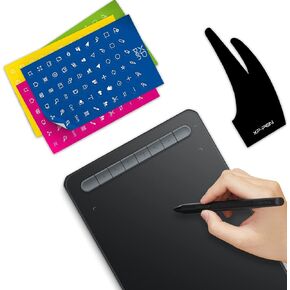 XP-PEN Deco MW Bluetooth Computer Graphic Tablet 8x5 Inches with X3 Battery-Free Stylus & Professional Artist 2-Fingers Glove（Size M&Shortcut Stickers in Saudi Arabia