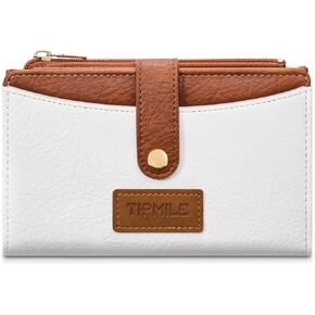 محفظة صغيرة للنساء بطبعة البقر طباعة المرأة حامل بطاقة الائتمان Bifold Bifold ، حظر RFID ، محفظة Western Slim مع جيب عملة سحاب للسيدات ، بني in Kuwait