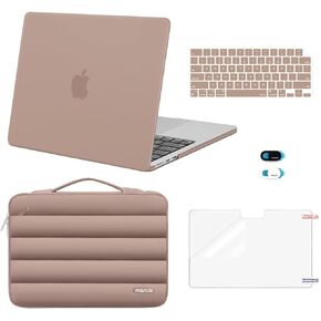 حافظة MOSISO متوافقة مع جهاز MacBook Air 13 بوصة 2025 2024 2023 2022 M4 A3240 M3 A3113 M2 A2681، حافظة صلبة وحقيبة منتفخة وغطاء لوحة مفاتيح وغطاء كاميرا ويب وفيلم شاشة لجهاز MacBook Air 13.6 بوصة، رملي in Kuwait