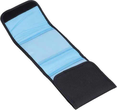 Tbest Filter Wallet Case Nylon Foldable 3 Pockets Lens Storage Bag Shockproof Pouch for Photography Accessories Black 39g in Saudi Arabia