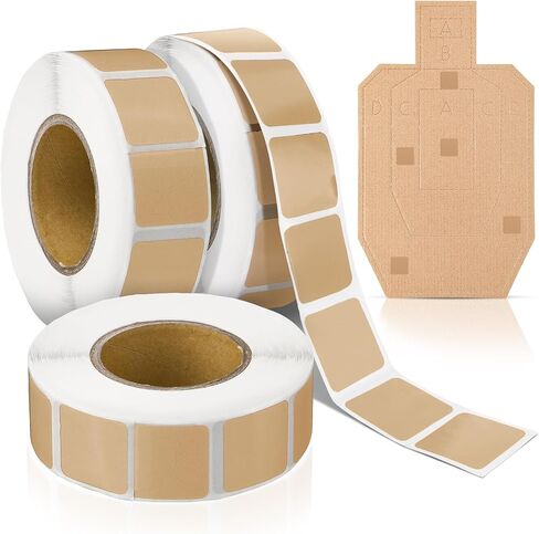 Fuutreo 3000 Pcs Cardboard Target Pasters Self Adhesive Target Stickers 0.87 Inch Square Labels for Pistol Shooting Range Practice, 1000 Per Roll, 3 Rolls in Saudi Arabia