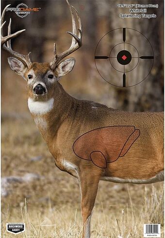 BIRCHWOOD CASEY Pregame 16.5" x 24" Big Game Animal Targets - Photo-Realistic Instant Splattering Shooting Targets - For Use with All Guns & Calibers - 3 Targets Pack in Saudi Arabia