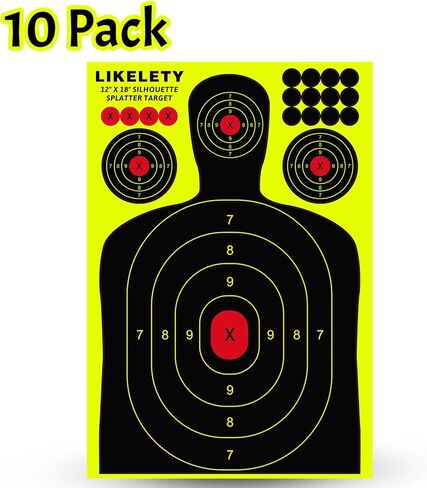 12 × 18 بوصة 10/25/50 حزمة من أهداف الرش الظلية، ملصقات هدف الرماية اللاصقة مع تأثير أصفر للتمرين الداخلي في الهواء الطلق in Kuwait