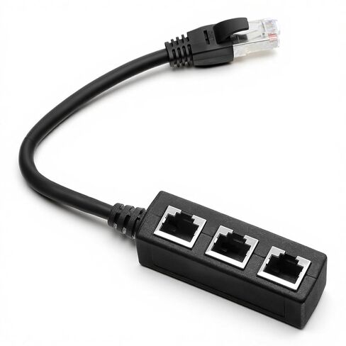 كابل مقسم LAN RJ45 ذكر إلى 3 أنثى، محول إيثرنت لـ Cat5، Cat5e، Cat6، Cat7 LAN محول موصل شبكة مقبس إيثرنت متوافق مع أجهزة التوجيه وصناديق الاستقبال وأجهزة الكمبيوتر in Kuwait