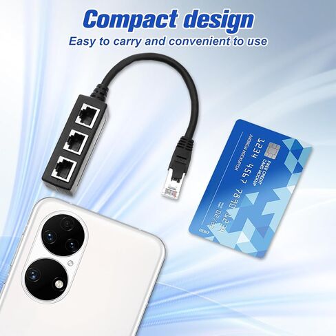 كابل مقسم LAN RJ45 ذكر إلى 3 أنثى، محول إيثرنت لـ Cat5، Cat5e، Cat6، Cat7 LAN محول موصل شبكة مقبس إيثرنت متوافق مع أجهزة التوجيه وصناديق الاستقبال وأجهزة الكمبيوتر in Kuwait