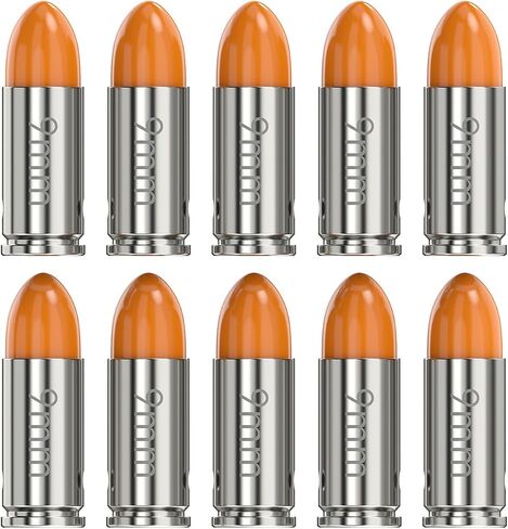 أغطية كبس لـ 9MM/22LR/38SPL/380acp/40S&W/.45ACP للتدريب على التدريب على التحميل الآمن وإطلاق النار بالقرب من الوزن الحقيقي، برتقالي in Saudi Arabia
