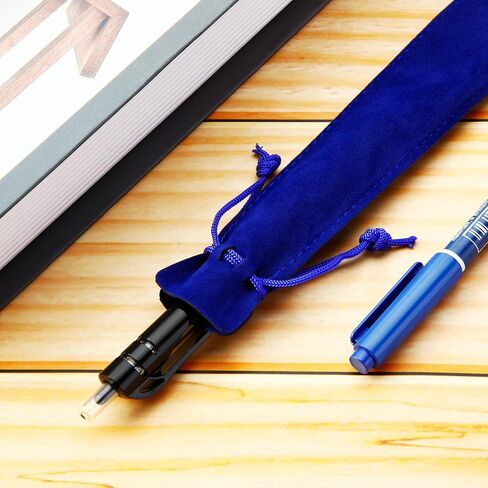 50 Pieces Pen Pouch Velvet Drawstring Pen Bag Velvet Case Pencil Bag for Pen and Pencil (Black) in Kuwait