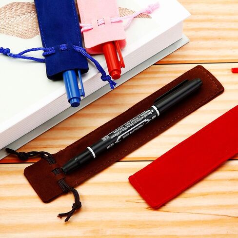 50 Pieces Pen Pouch Velvet Drawstring Pen Bag Velvet Case Pencil Bag for Pen and Pencil (Black) in Kuwait