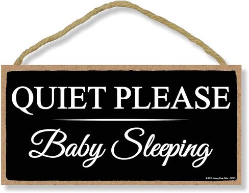 لافتة باب هدايا Honey Dew ، Shhh Baby is Sleeping يرجى ترك الحزم عند الباب 12.7 سم × 25.4 سم للتعليق على الباب الأمامي in Saudi Arabia