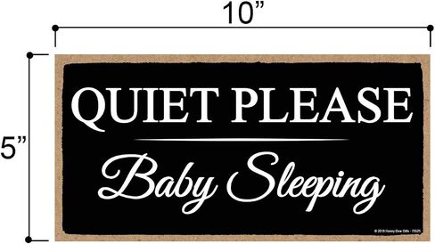 لافتة باب هدايا Honey Dew ، Shhh Baby is Sleeping يرجى ترك الحزم عند الباب 12.7 سم × 25.4 سم للتعليق على الباب الأمامي in Saudi Arabia