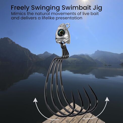Pristis 16 Pack Swing Jig Head, Weedless Fish Eye Swimbait Jigs for Texas Ned Fitness Rigs, 3X Strong Weighted High Carbon Steel Fishing Hook Kit for Saltwater Freshwater Bass Walleye in Saudi Arabia