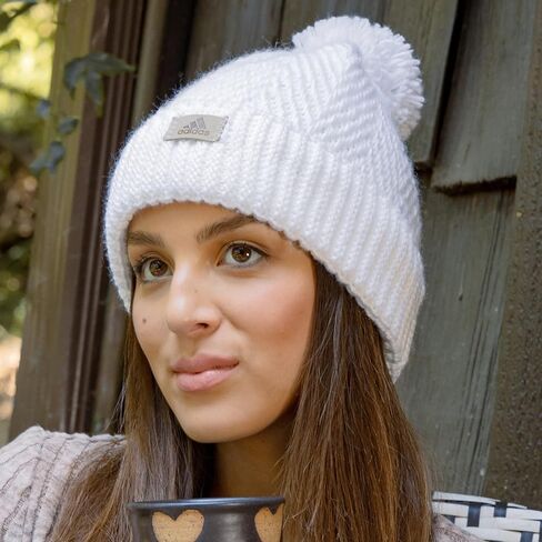 Adidas Women's Pom Pom Beanie – Knit Ballie Hat, Standard Fit in Saudi Arabia
