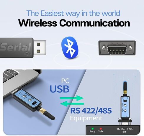 RCPORT-TD450 Long Range Bluetooth RS422/485 Serial Adapter Wireless 300M D-SUB9(M) in Saudi Arabia