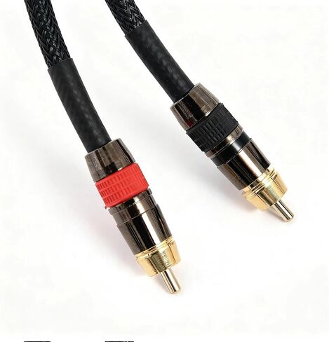 Professional Audio Cable Set, Black Braided RCA to 1/4 Inch Dual Connector, Gold-Plated Terminals, Studio Quality Sound Connection (39, Inches) in Saudi Arabia