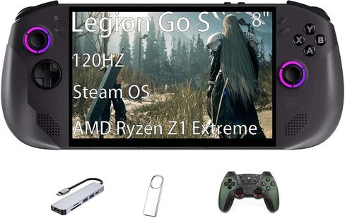 كمبيوتر الألعاب المحمول Lenovo Legion Go S، نظام تشغيل Steam، شاشة لمس LCD IPS LCD مقاس 8 بوصات 120 هرتز، AMD Ryzen Z1 Extreme، 32 جيجابايت 2 تيرابايت SSD، مع مجموعة GSF in Saudi Arabia