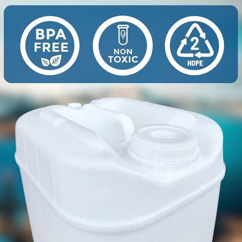5-Gallon Stackable Water Storage Containers, 5 Gallons w/ 3 Lids + 1 Spigot, Easy Fill, Survial Supply Emergency Water Storage for Camping and Disaster Preparedness, RV, 10 Gallon (2 Tanks) in Saudi Arabia