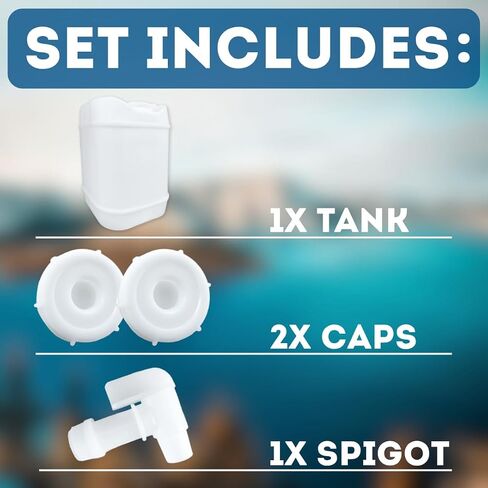 5-Gallon Stackable Water Storage Containers, 5 Gallons w/ 3 Lids + 1 Spigot, Easy Fill, Survial Supply Emergency Water Storage for Camping and Disaster Preparedness, RV, 10 Gallon (2 Tanks) in Saudi Arabia