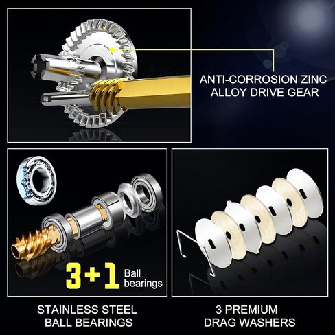 Sougayilang Fishing Rod Combo, 2-Piece Trolling Fishing Reel Combo with 3.8:1 Gear Ratio & 3+1 Bearings, Aluminum Reel Seat for Saltwater/Big Game Fish in Saudi Arabia