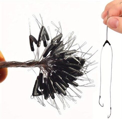 50pcs Double Hooks Contactor Device Fishing Line Space Bifurcation Eight Type Space Bean Line Swivel in Saudi Arabia