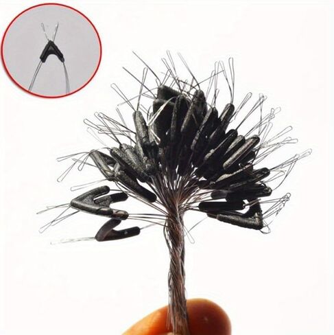 50pcs Double Hooks Contactor Device Fishing Line Space Bifurcation Eight Type Space Bean Line Swivel in Saudi Arabia