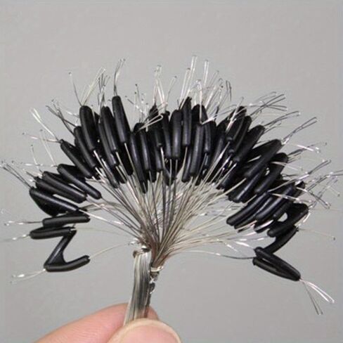 50pcs Double Hooks Contactor Device Fishing Line Space Bifurcation Eight Type Space Bean Line Swivel in Saudi Arabia