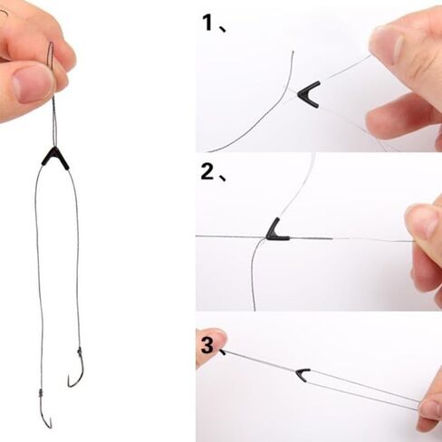 50pcs Double Hooks Contactor Device Fishing Line Space Bifurcation Eight Type Space Bean Line Swivel in Saudi Arabia