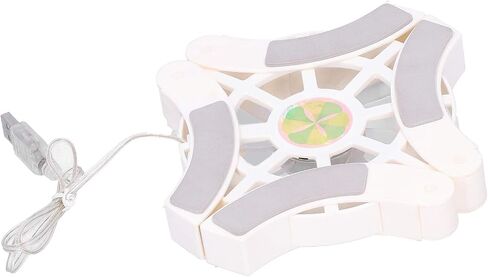 Laptop Cooler Cooling Pad, DRS04 Folding Computer Laptop Cooling Pads, Double Fans and Strong Wind with 12pcs Antiskid Pads and Blue LED Light (White) in Saudi Arabia