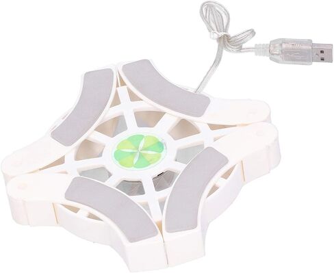 Laptop Cooler Cooling Pad, DRS04 Folding Computer Laptop Cooling Pads, Double Fans and Strong Wind with 12pcs Antiskid Pads and Blue LED Light (White) in Saudi Arabia