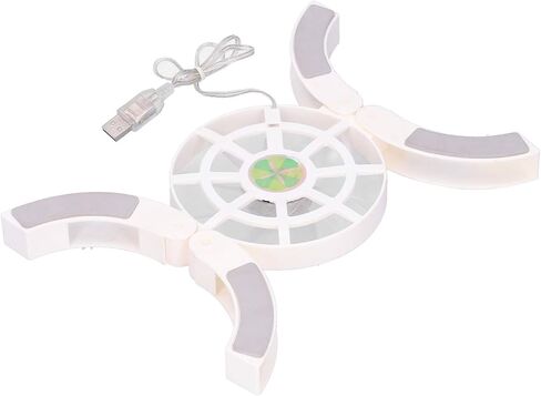 Laptop Cooler Cooling Pad, DRS04 Folding Computer Laptop Cooling Pads, Double Fans and Strong Wind with 12pcs Antiskid Pads and Blue LED Light (White) in Saudi Arabia