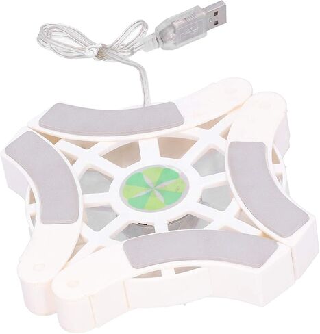 Laptop Cooler Cooling Pad, DRS04 Folding Computer Laptop Cooling Pads, Double Fans and Strong Wind with 12pcs Antiskid Pads and Blue LED Light (White) in Saudi Arabia