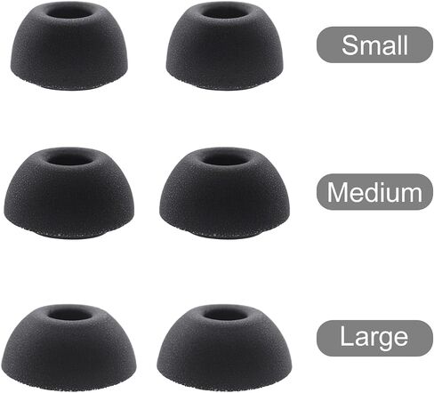 Replacement Ear Tips for AirPods Pro 3 (3rd Generation 2025), Memory Foam Earbuds Tips, Fit in The Charging Case, 3 Pairs Black (Assorted-S/M/L) in Saudi Arabia