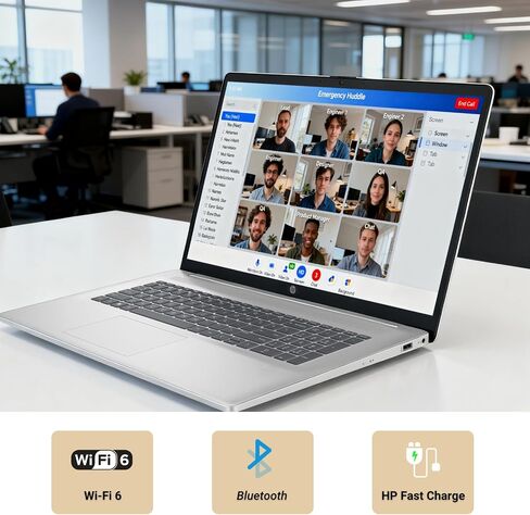 كمبيوتر محمول HP 17 للأعمال والطلاب، Intel 10-Core i5 1334U (يصل إلى 4.6 جيجاهرتز)، 17.3 بوصة FHD 250Nits، لوحة مفاتيح بإضاءة خلفية، قارئ بصمات الأصابع، Windows 11 Pro مع ملحق (32 جيجابايت رام | 1 تيرابايت SSD) in Saudi Arabia