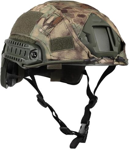 خوذة تكتيكية مع غطاء خوذة، خوذة Airsoft مع حامل NVG أمامي وحاجز جانبي، خوذة Airsoft سريعة من نوع PJ لكرة الطلاء التكتيكية للأنشطة الخارجية in Kuwait