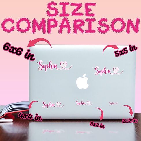 Custom Name Sticker with Heart – Personalized Waterproof Vinyl Decal – Cute Aesthetic Design, Custom Font & Color – Gift for Women, Kids, Teens – Laptop, Phone, Water Bottle, Tumbler, Notebook, Car in Saudi Arabia