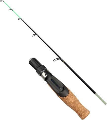 Winter Fishing Rod Soft 50Cm Ice with Flat Fiber Glass Tip Cork Handle 2-Section (D 50cm) in Saudi Arabia