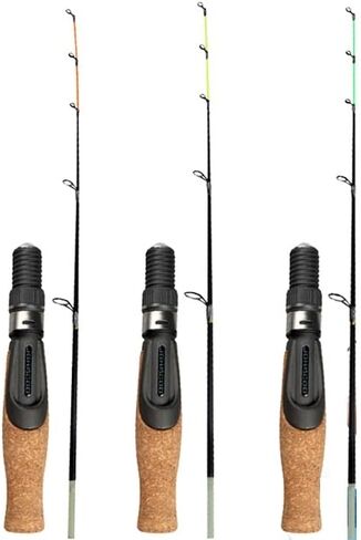 Winter Fishing Rod Soft 50Cm Ice with Flat Fiber Glass Tip Cork Handle 2-Section (D 50cm) in Saudi Arabia