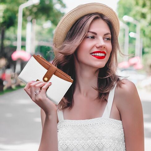 محفظة صغيرة للنساء بطبعة البقر طباعة المرأة حامل بطاقة الائتمان Bifold Bifold ، حظر RFID ، محفظة Western Slim مع جيب عملة سحاب للسيدات ، بني in Saudi Arabia