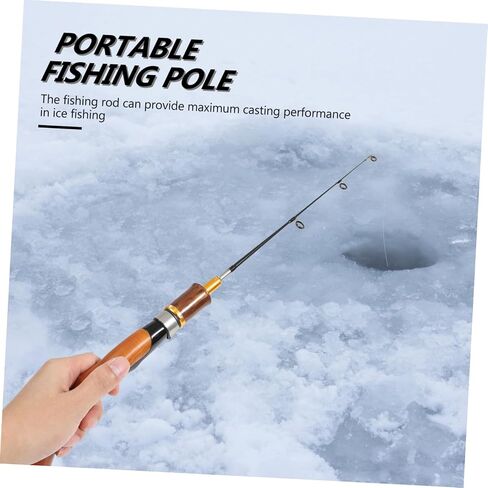 POPETPOP Fishing Rods Ice Fishing Gear Portable Pole Lightweight Fpr Material Comfort Grip in Saudi Arabia