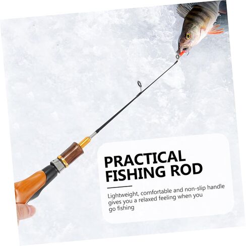 POPETPOP Fishing Rods Ice Fishing Gear Portable Pole Lightweight Fpr Material Comfort Grip in Saudi Arabia